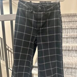 Madewell Size 26 Petite Slim Emmett Cropped Wide Leg Windowpane Pants